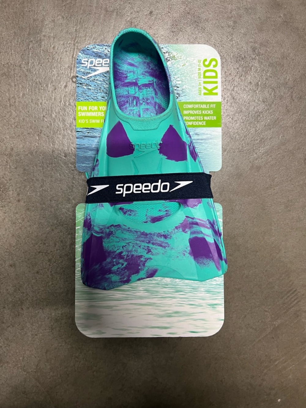 Speedo Kids Swim Fin in Teal and Purple